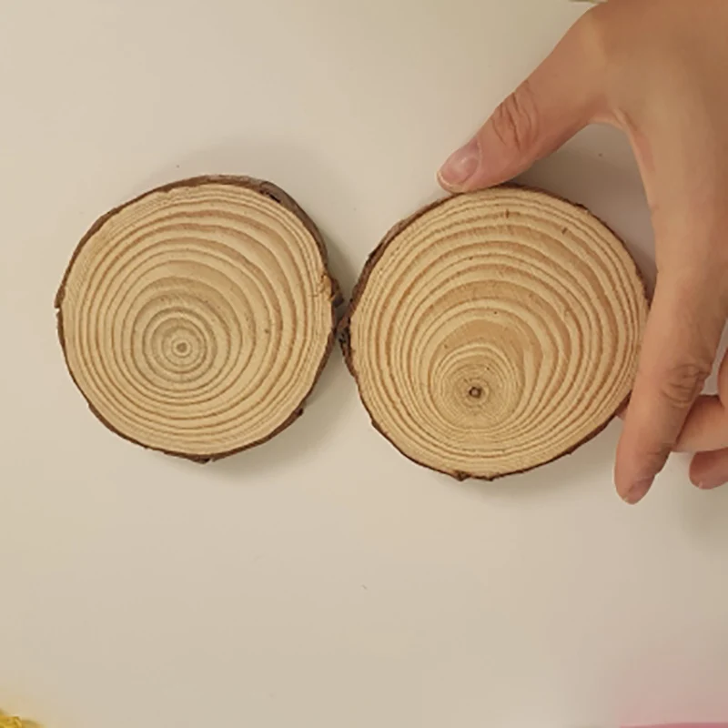 Round Natural Pine Unfinished Wood Slices With Tree Bark Log Discs Diy Crafts 2-14CM Thickness 0.5/1CM 
Round Natural Pine Unfinished Wood Slices With Tree Bark Log Discs Diy Crafts 2-14CM Thickness 0.5/1CM