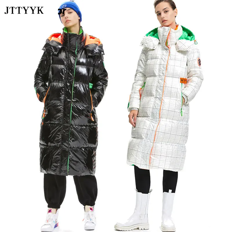2021 New Winter Jacket Women's Fashion Shiny Long Overcoat Feamale Down Parkas Padded Coat Hooded Loose Warm Outwear Streetwear
2021 New Winter Jacket Women's Fashion Shiny Long Overcoat Feamale Down Parkas Padded Coat Hooded Loose Warm Outwear Streetwear