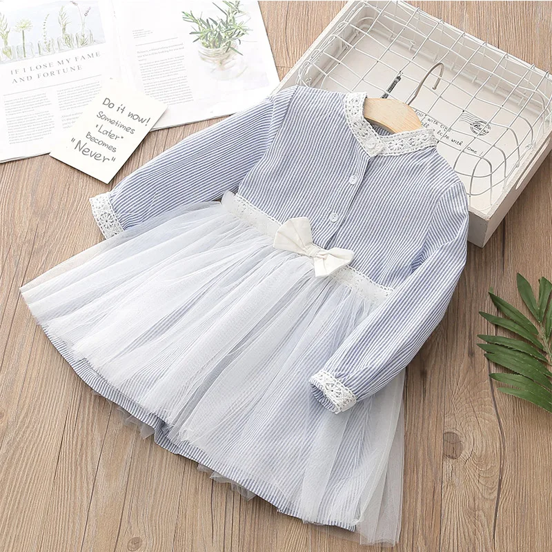 2022 New Spring Autumn 2 3 4 6 8 10 12 Years Children's Clothing Crew Neck Bow Long Sleeve Lace Striped Dress For Kids Baby Girl
2022 New Spring Autumn 2 3 4 6 8 10 12 Years Children's Clothing Crew Neck Bow Long Sleeve Lace Striped Dress For Kids Baby Girl