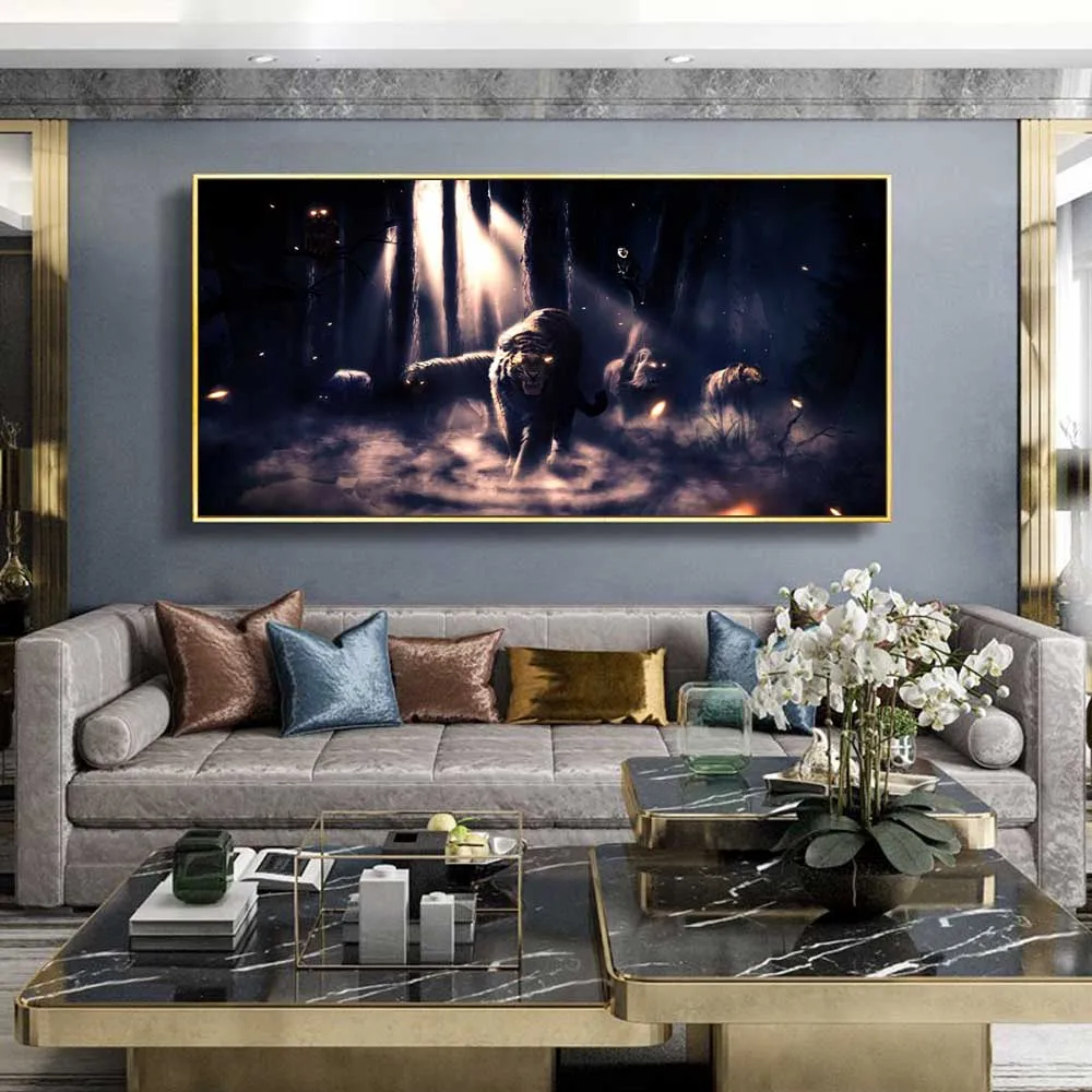 Animal oil painting dark tiger and children art canvas painting living room corridor office home decoration mural
Animal oil painting dark tiger and children art canvas painting living room corridor office home decoration mural