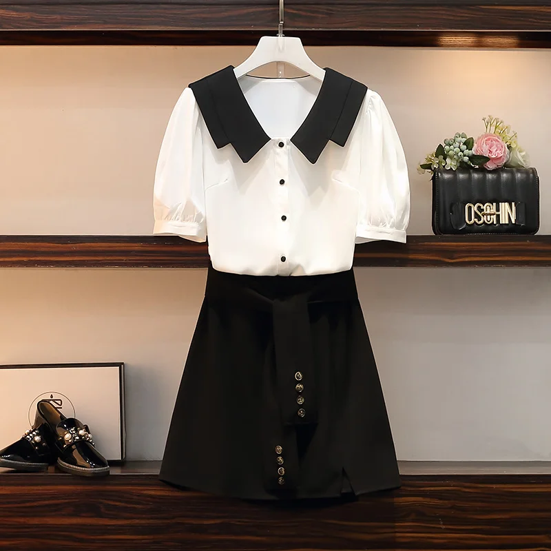 Summer Women Office Two Piece Set Casual Solid color Shirts Blouses and Bow short Skirt Female Business Formal Skirt Suit Sets
Summer Women Office Two Piece Set Casual Solid color Shirts Blouses and Bow short Skirt Female Business Formal Skirt Suit Sets