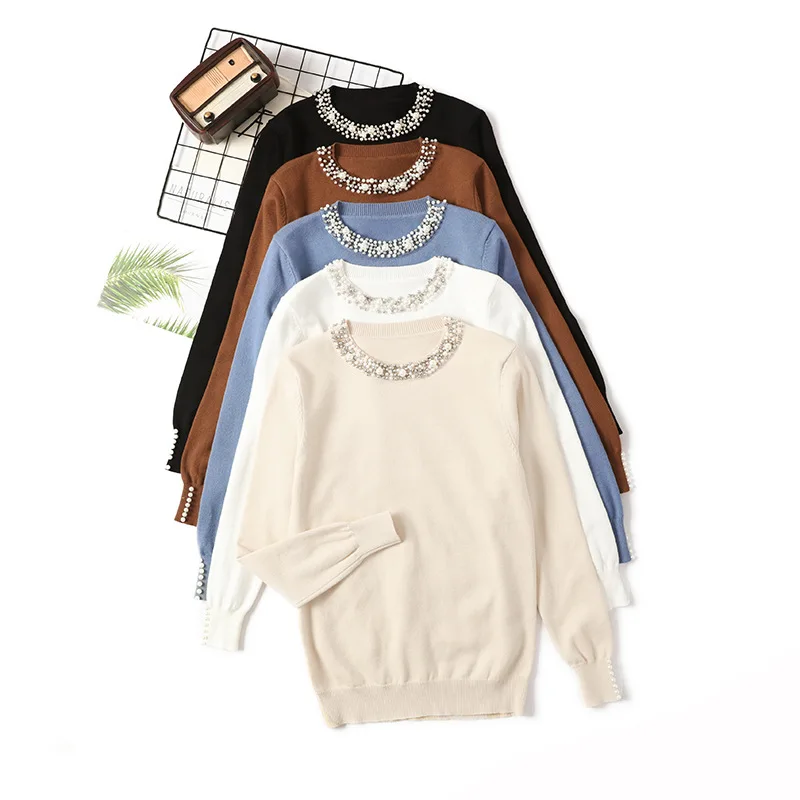 Pearl Neck Knitted Sweater Women Autumn Winter Korean Fashion Casual Long Sleeve Christmas Crewneck Pullovers Jumper Female
Pearl Neck Knitted Sweater Women Autumn Winter Korean Fashion Casual Long Sleeve Christmas Crewneck Pullovers Jumper Female