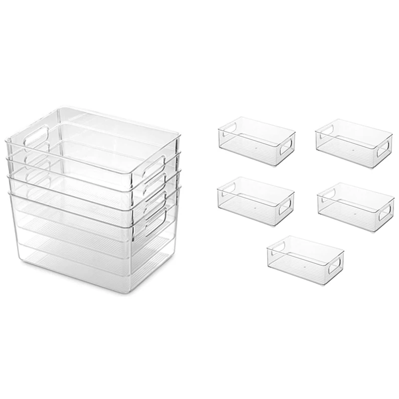 4Pcs Organizer Bins Household Storage Basket with Cutout Handles with Refrigerator Organizer Bins with Cutout Handles
4Pcs Organizer Bins Household Storage Basket with Cutout Handles with Refrigerator Organizer Bins with Cutout Handles