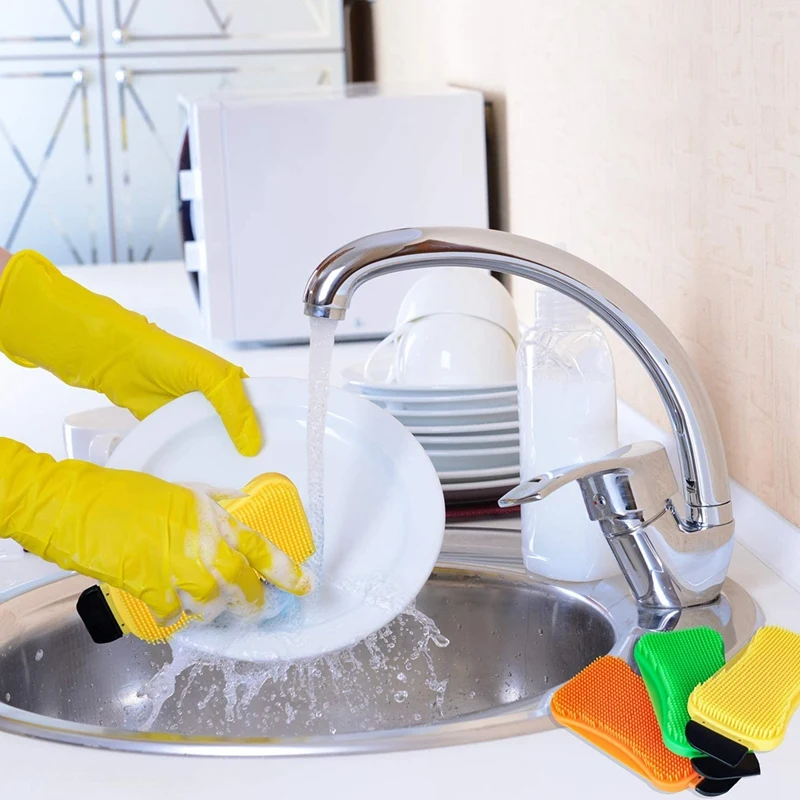 Kitchen Silicone Sponge Dish Washing 3-In-1 Reusable Cleaning Sponges for Dishes and Scrubbers with Scraper
Kitchen Silicone Sponge Dish Washing 3-In-1 Reusable Cleaning Sponges for Dishes and Scrubbers with Scraper
