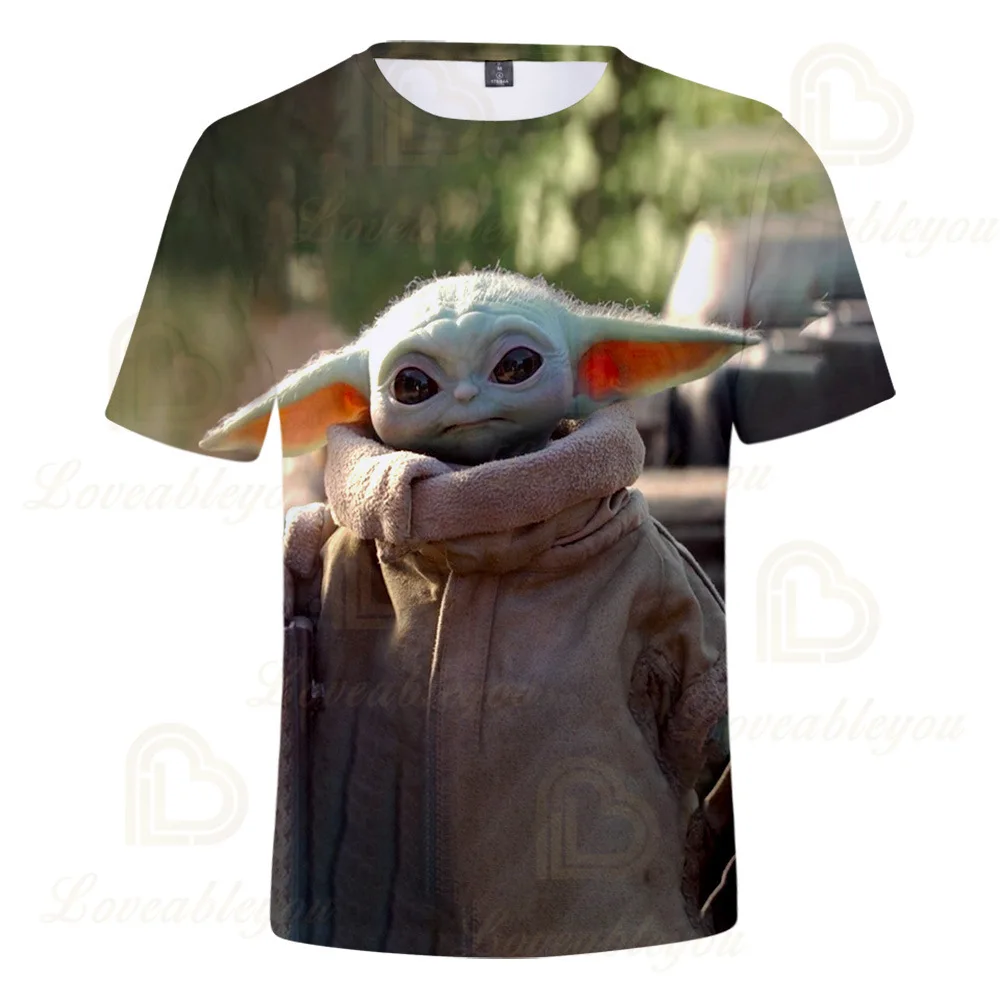 Летняя детская футболка для мальчиков и девочек милая yoda модная уличная одежда