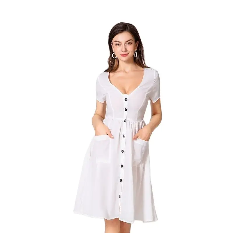 ZOGAA 2021 New Summer Party Basic Dress Ladies Short Sleeve Ladies Solid Color Long Dress V-neck Casual Slim Long Dress
ZOGAA 2021 New Summer Party Basic Dress Ladies Short Sleeve Ladies Solid Color Long Dress V-neck Casual Slim Long Dress