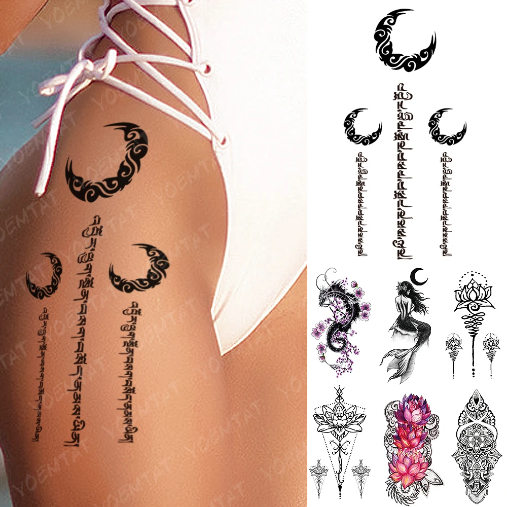 Waterproof Temporary Tattoo Sticker Moon Totem India Flash Tattoos Plum Dragon Mandala Body Art Arm Fake Tatoo Women Men 
Waterproof Temporary Tattoo Sticker Moon Totem India Flash Tattoos Plum Dragon Mandala Body Art Arm Fake Tatoo Women Men