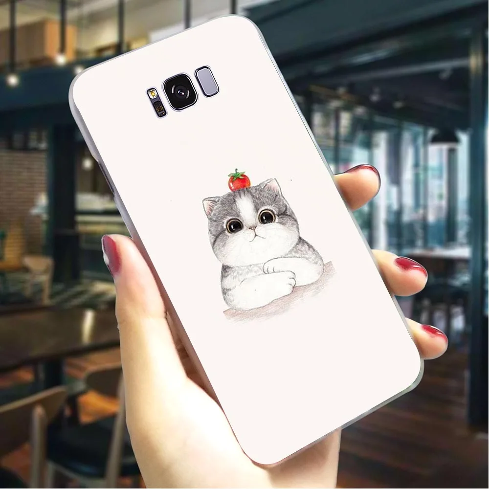 Жесткий чехол с мультяшным изображением кота для телефона Galaxy A3 Case A3/A5 A6 A8 Plus/A7 A9