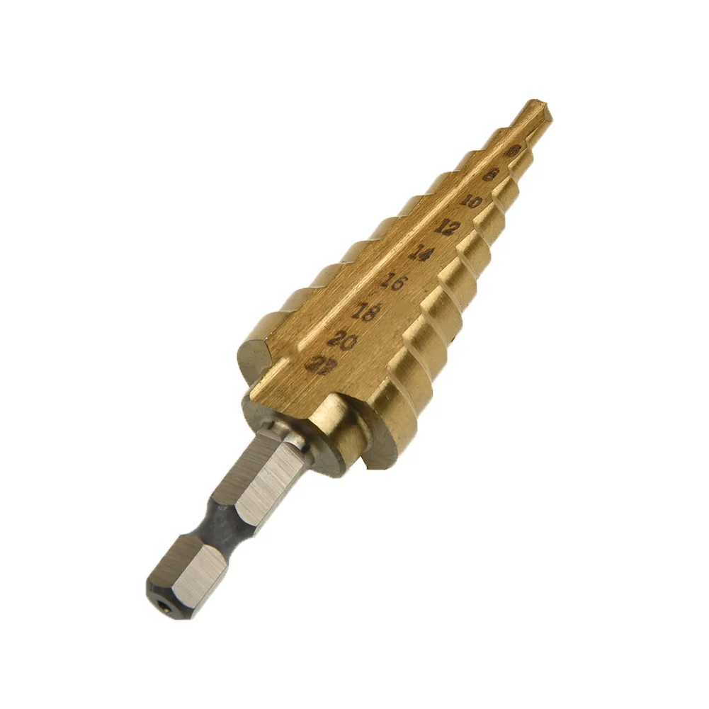 Hole Step Drill Sheet Metal 6.35mm High Quality Titanium Cone for Bit Cutter 75mm 1pc 4-22mm HSS Hex
Hole Step Drill Sheet Metal 6.35mm High Quality Titanium Cone for Bit Cutter 75mm 1pc 4-22mm HSS Hex
