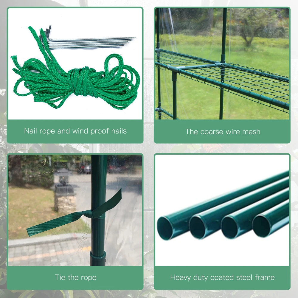 Green House 56" W X 56" D X 76" H,Walk In Outdoor Plant Gardening Greenhouse 2 Tiers 8 Shelves Plants Cover Greenhouse
Green House 56" W X 56" D X 76" H,Walk In Outdoor Plant Gardening Greenhouse 2 Tiers 8 Shelves Plants Cover Greenhouse