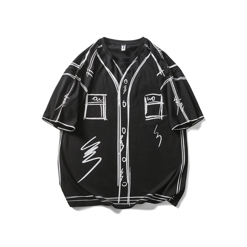 Summer new street comic casual print T-shirt short sleeves off the shoulder oversize design retro top men
Summer new street comic casual print T-shirt short sleeves off the shoulder oversize design retro top men