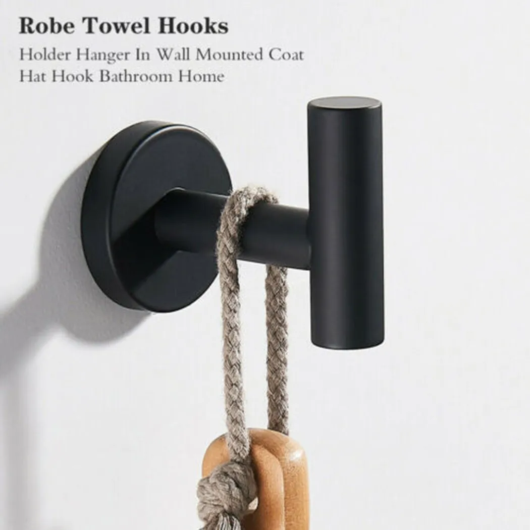 Matte Black Towel Hook Robe Hanger Holder Durable And Practical To Use Stainless Steel Bathroom Wall Mounted
Matte Black Towel Hook Robe Hanger Holder Durable And Practical To Use Stainless Steel Bathroom Wall Mounted
