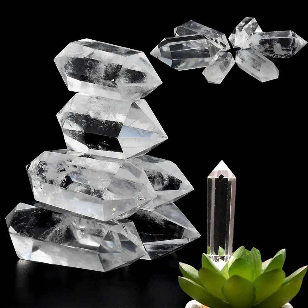 1 PC Gift Home Decoration Healing Stone Hand Polishing Hexagonal Wand Double-pointed Clear Crystal Obelisk White Quartz
1 PC Gift Home Decoration Healing Stone Hand Polishing Hexagonal Wand Double-pointed Clear Crystal Obelisk White Quartz