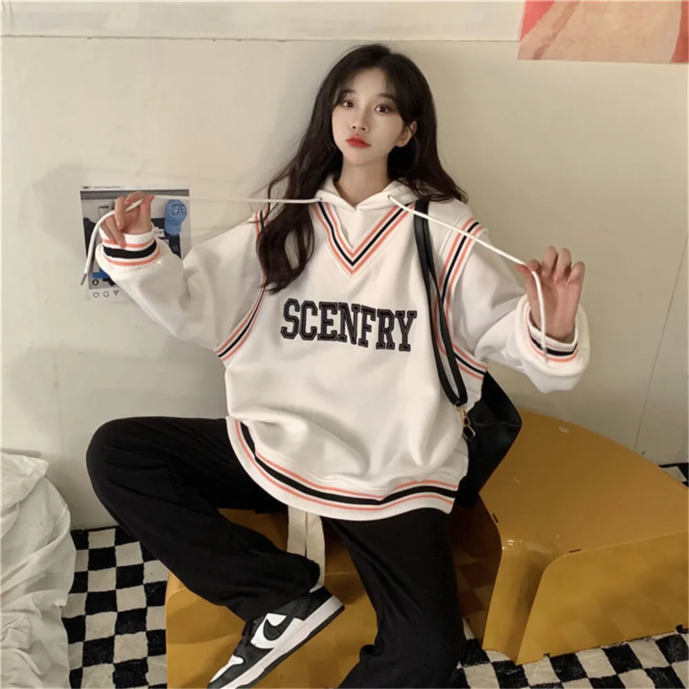 Women Female Loose Letter Printed Oversized Long Sleeve New Sweatshirt Fashion Hoodie Casual White College Student Hoodies
Women Female Loose Letter Printed Oversized Long Sleeve New Sweatshirt Fashion Hoodie Casual White College Student Hoodies