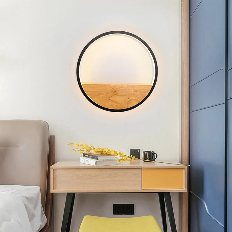 Modern Japanese Wood Wall Lamp Black White Art Decor Minimalist Round Led Night Lights Fixtures for Bedroom Bedside Dia 30 cm
Modern Japanese Wood Wall Lamp Black White Art Decor Minimalist Round Led Night Lights Fixtures for Bedroom Bedside Dia 30 cm