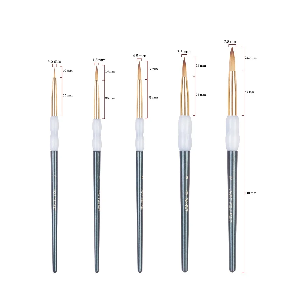 Artsecret High Grade Watercolor Acrylic Brushes 2390 5/Set Synthetic Hair Plastic Silicon Handle Aluminum Ferrule Art Supplies
Artsecret High Grade Watercolor Acrylic Brushes 2390 5/Set Synthetic Hair Plastic Silicon Handle Aluminum Ferrule Art Supplies