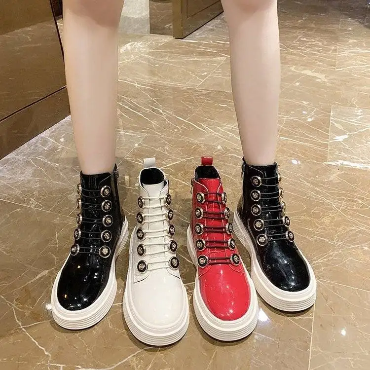 New Motorcycle Boots Lace Up Women Boots Warm Women Shoes Mid-calf Boots Female Winter Shoes For Martin botas de mujer
New Motorcycle Boots Lace Up Women Boots Warm Women Shoes Mid-calf Boots Female Winter Shoes For Martin botas de mujer