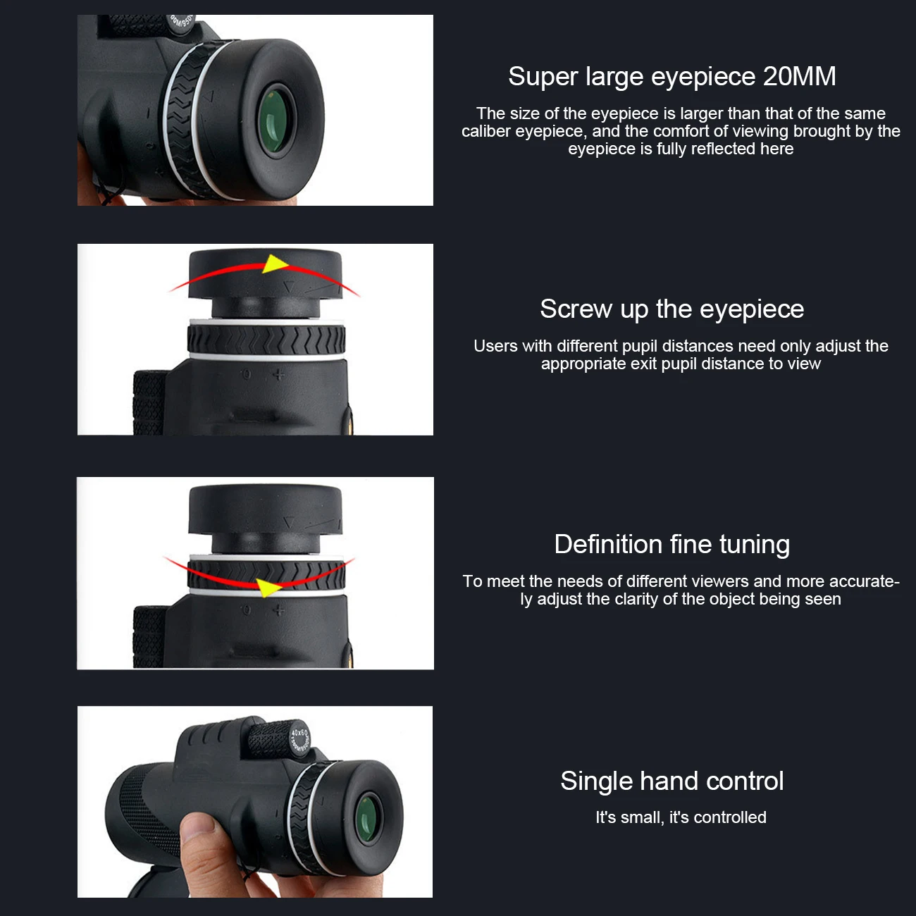 BAK4 40x60 Monocular Telescope for Smartphone Powerful HD Scope Hunting Optical Super Long Range Telephoto Lens Camping 
BAK4 40x60 Monocular Telescope for Smartphone Powerful HD Scope Hunting Optical Super Long Range Telephoto Lens Camping