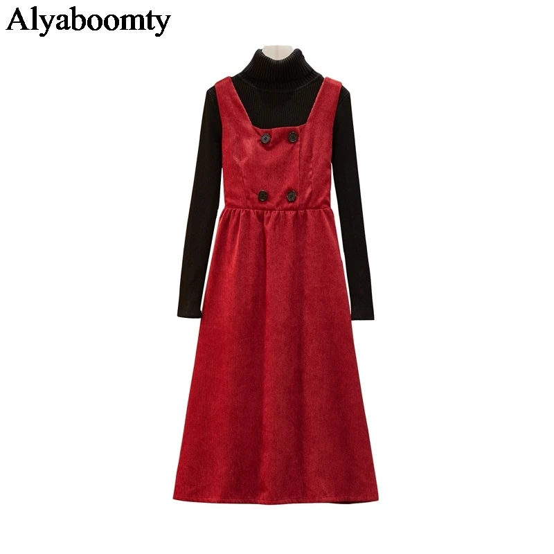 2021 New Japanese Mori Girl Autumn Spring Women 2 Pcs Dress Red Corudory Loose Midi Dress Elegant Preppy Style Cute Kawaii Dress
2021 New Japanese Mori Girl Autumn Spring Women 2 Pcs Dress Red Corudory Loose Midi Dress Elegant Preppy Style Cute Kawaii Dress