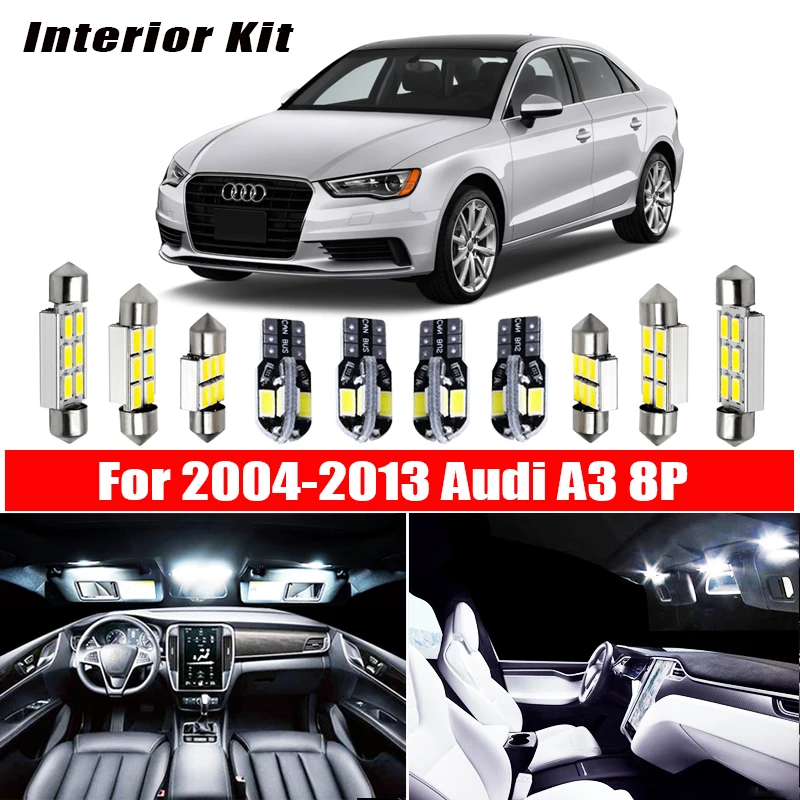 Комплект светодиодов CAN-bus W5W T10 для салона Audi A3 8P 2004-2013 посылка 15 шт. | Автомобили и