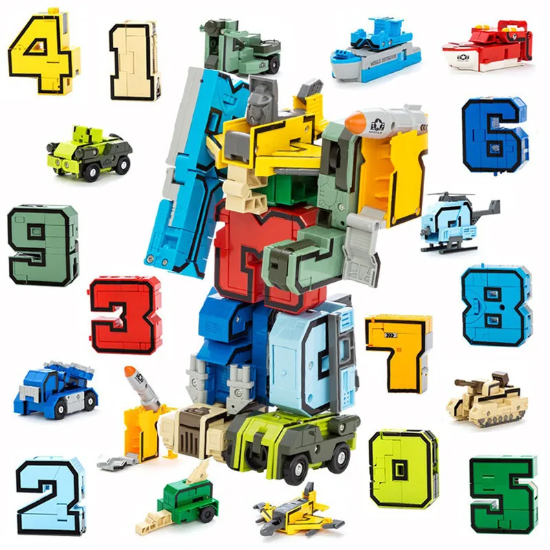 Transformation Robot Bricks 10 Digit Number Mathematical Symbol Fighter Warship Building Blocks Sets Toys for Children
Transformation Robot Bricks 10 Digit Number Mathematical Symbol Fighter Warship Building Blocks Sets Toys for Children