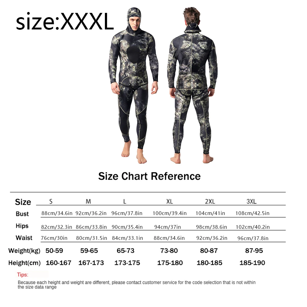 Diving Suit Men Neoprene Hooded Warm Wetsuit 3MM Camouflage Split Scuba Snorkel Swimsuit Surfing Jumpsuit Black Green XXXL
Diving Suit Men Neoprene Hooded Warm Wetsuit 3MM Camouflage Split Scuba Snorkel Swimsuit Surfing Jumpsuit Black Green XXXL