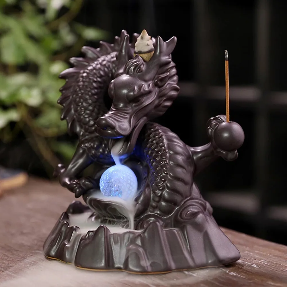 LED Backflow Incense Incense Holder Waterfall Ceramic Dragon Burner Incense Decoration For Home Decor
LED Backflow Incense Incense Holder Waterfall Ceramic Dragon Burner Incense Decoration For Home Decor