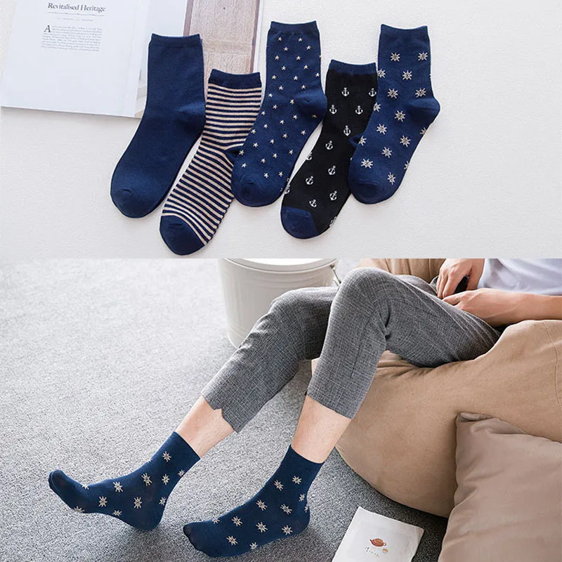 5 Pairs Navy Blue Striped Print Pattern Cew Socks Men Cotton New Fashion Boy Hosier Spring Novelty High Quality Socks Skateborad
5 Pairs Navy Blue Striped Print Pattern Cew Socks Men Cotton New Fashion Boy Hosier Spring Novelty High Quality Socks Skateborad