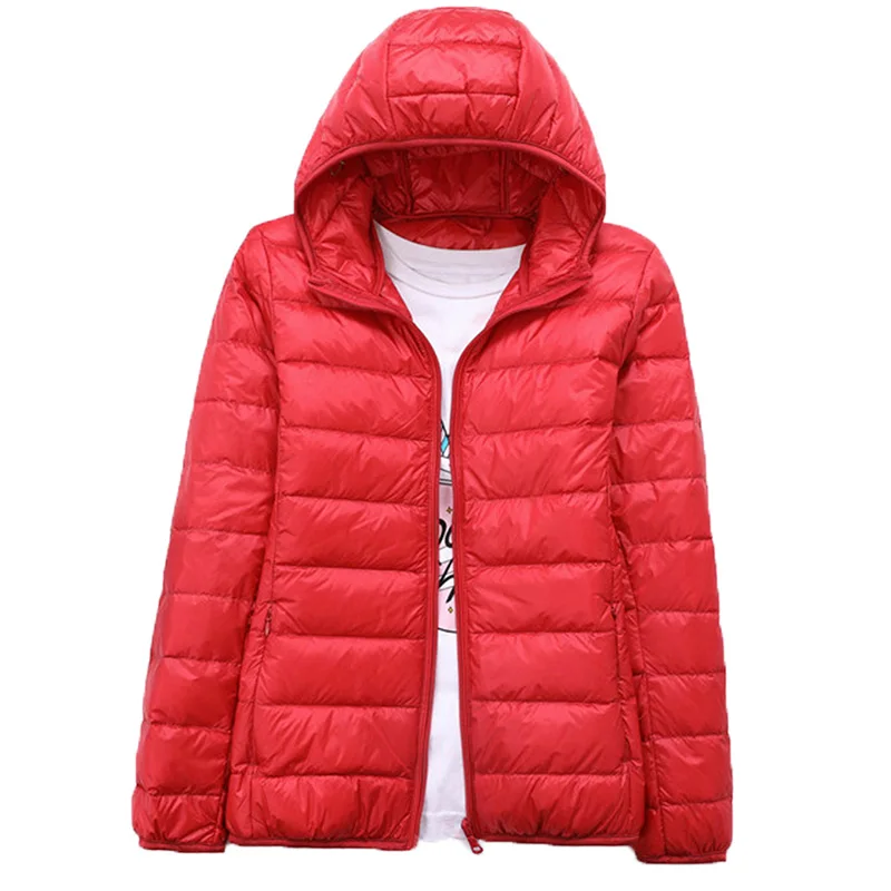 Winter Women Down Jacket Ultra Thin Hooded Duck Down Coat Red Black Basic Jackets Long Sleeve Warm Parka Female Autumn Outwear
Winter Women Down Jacket Ultra Thin Hooded Duck Down Coat Red Black Basic Jackets Long Sleeve Warm Parka Female Autumn Outwear