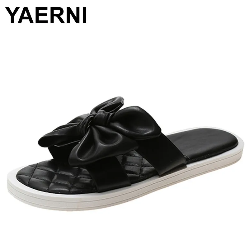 YAERNI Summer Women's Slippers Pu Flats Sandals Open Toe Causal Soft Female Shoes Bow Comfortable Fashion Sandals Women Zapatos
YAERNI Summer Women's Slippers Pu Flats Sandals Open Toe Causal Soft Female Shoes Bow Comfortable Fashion Sandals Women Zapatos