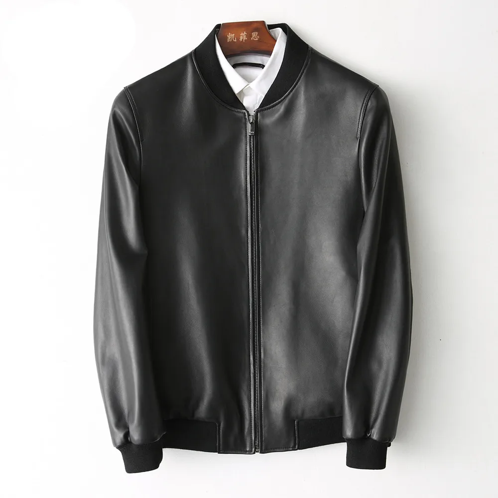 Genuine Leather Coat Men Real Sheepskin Leather Baseball Jacket Spring Autumn Plus Size Streetwear KFS180196-2 MF118
Genuine Leather Coat Men Real Sheepskin Leather Baseball Jacket Spring Autumn Plus Size Streetwear KFS180196-2 MF118