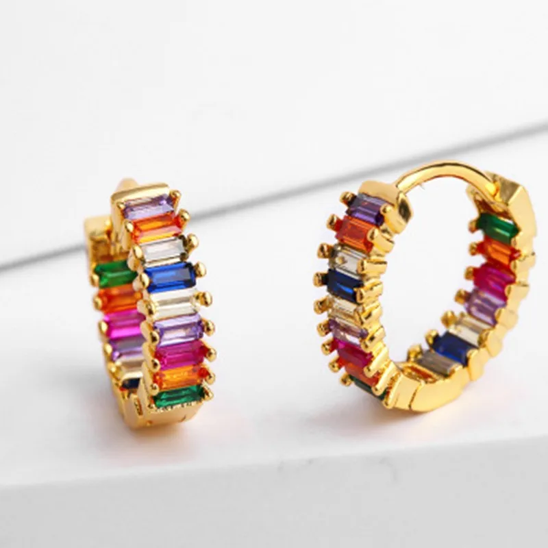 Fashion Rainbow Cubic Zircon Crystal Rhinestone Hoop Earrings Geometric Round for Women Female Party Wedding Jewelry
Fashion Rainbow Cubic Zircon Crystal Rhinestone Hoop Earrings Geometric Round for Women Female Party Wedding Jewelry