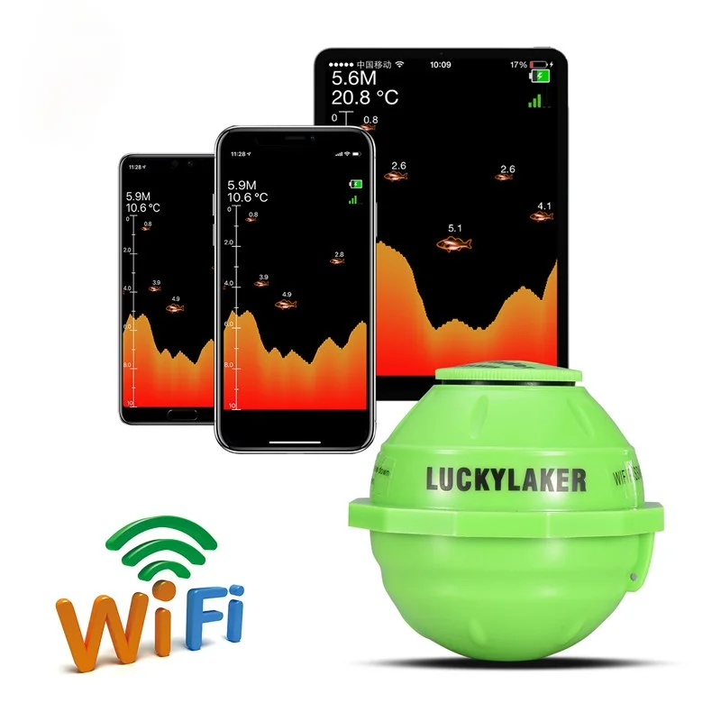 Lucky FF916 Sonar Wireless WIFI Fish Finder 70M Echo Sounder Detect Finder For Lake Sea Fishing IOS& Android De Pesca Submarina 
Lucky FF916 Sonar Wireless WIFI Fish Finder 70M Echo Sounder Detect Finder For Lake Sea Fishing IOS& Android De Pesca Submarina