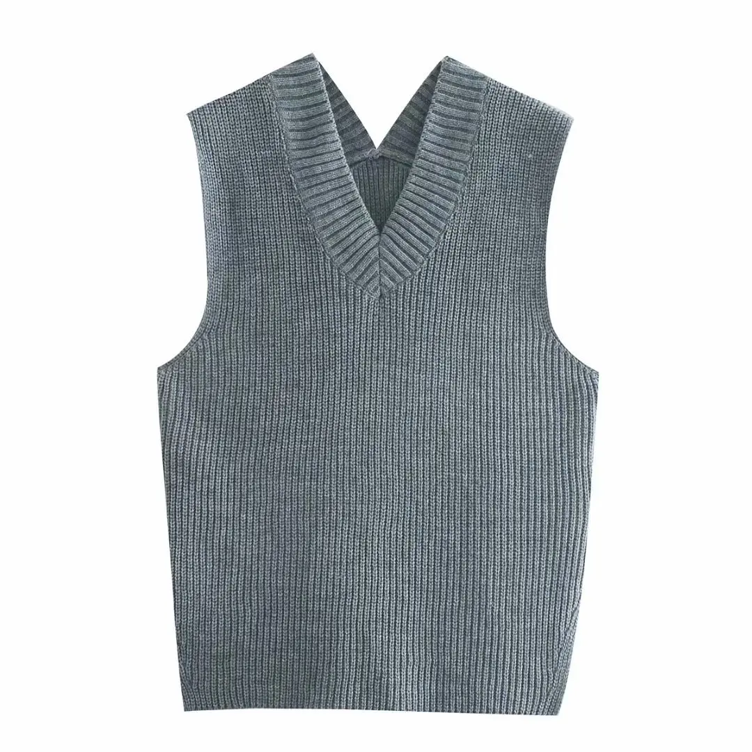 Women V-neck Knitted Vest Autumn Winter Sleeveless Women's Sweater Female Loose Sweater Vests Chic Outwear Veste Femme 
Women V-neck Knitted Vest Autumn Winter Sleeveless Women's Sweater Female Loose Sweater Vests Chic Outwear Veste Femme