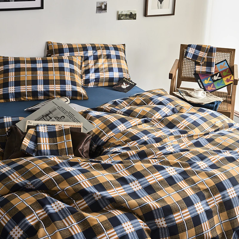 Geometric Pattern Home Bedding Set 3/4pcs Cotton Soft Breathable Bedclothes Full Queen Size Duvet Cover Bed Sheet Bed Set 
Geometric Pattern Home Bedding Set 3/4pcs Cotton Soft Breathable Bedclothes Full Queen Size Duvet Cover Bed Sheet Bed Set