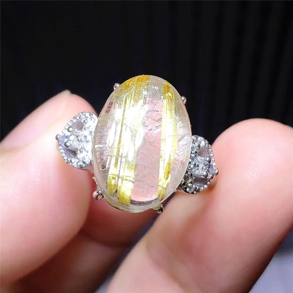 14x10mm Natural Gold Rutilated Quartz Adjustable Men Ring Crystal Oval 925 Sterling Silver Wealthy Stone Ring AAAAAA
14x10mm Natural Gold Rutilated Quartz Adjustable Men Ring Crystal Oval 925 Sterling Silver Wealthy Stone Ring AAAAAA