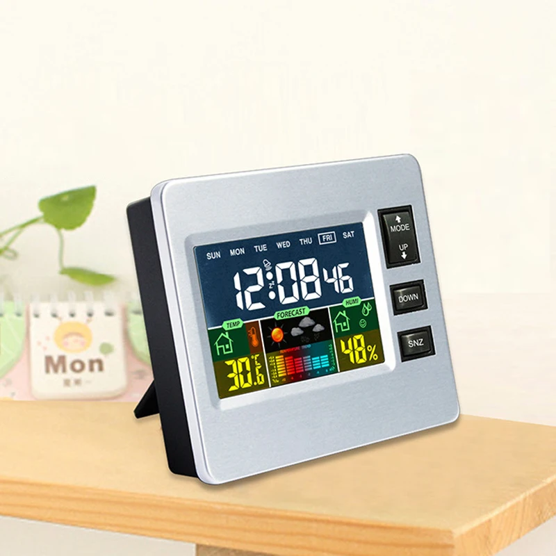 Digital Alarm Clock Desktop LCD Snooze Calendar Table Clock Electronic Thermometer Hygrometer Temperature Sensor Humidity Meter
Digital Alarm Clock Desktop LCD Snooze Calendar Table Clock Electronic Thermometer Hygrometer Temperature Sensor Humidity Meter