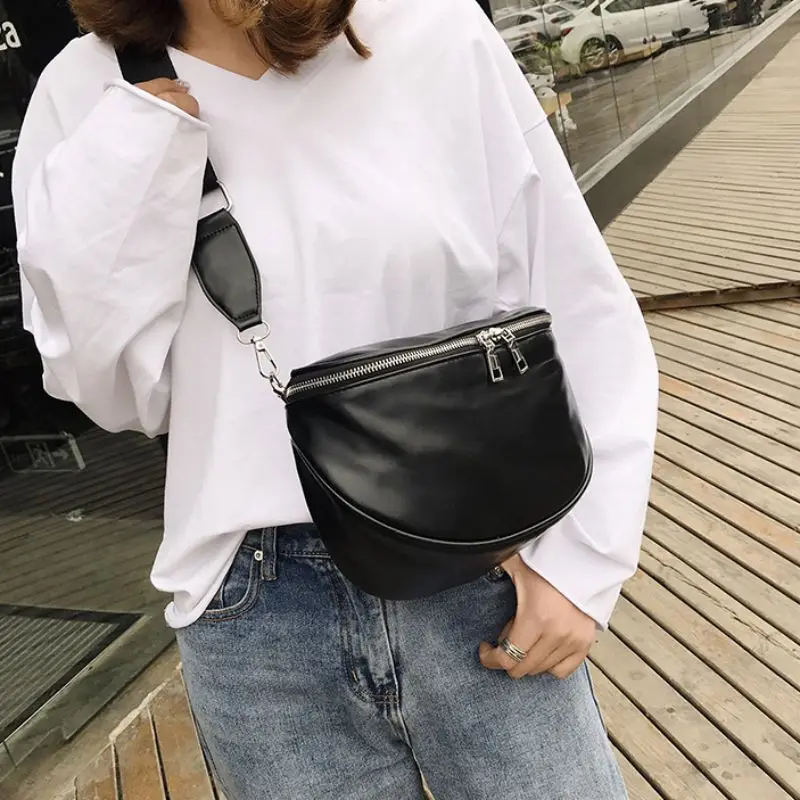 Black Waist Bag Fashion Wild PU Chest Bags Casual Simple Messenger Mobile Phone Bag Women Shoulder Bags With Zipper
Black Waist Bag Fashion Wild PU Chest Bags Casual Simple Messenger Mobile Phone Bag Women Shoulder Bags With Zipper