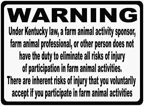 Warning Sign Kentucky Equine Liability Law Sign Inform Patrons at Your Horse Riding Facility of Your Company's Rules. Road Sign
Warning Sign Kentucky Equine Liability Law Sign Inform Patrons at Your Horse Riding Facility of Your Company's Rules. Road Sign