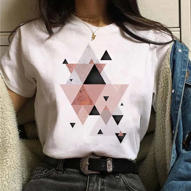 New Summer Geometry Printed T-shirts Women White Short Sleeve T Shirt Harajuku Round Neck Tops Tee Female Casual Tshirts
New Summer Geometry Printed T-shirts Women White Short Sleeve T Shirt Harajuku Round Neck Tops Tee Female Casual Tshirts
