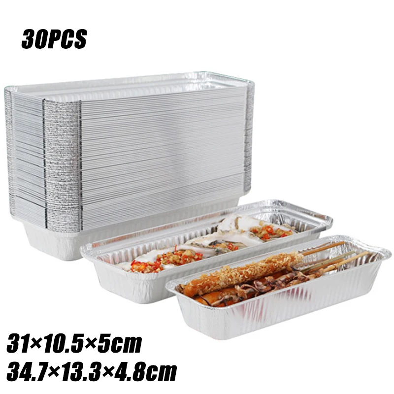 30 Piece Kit Disposable Tin Pan Barbecue Packing Box Thickened Rectangular Oyster Skewers Takeaway Aluminum Foil Tray
30 Piece Kit Disposable Tin Pan Barbecue Packing Box Thickened Rectangular Oyster Skewers Takeaway Aluminum Foil Tray