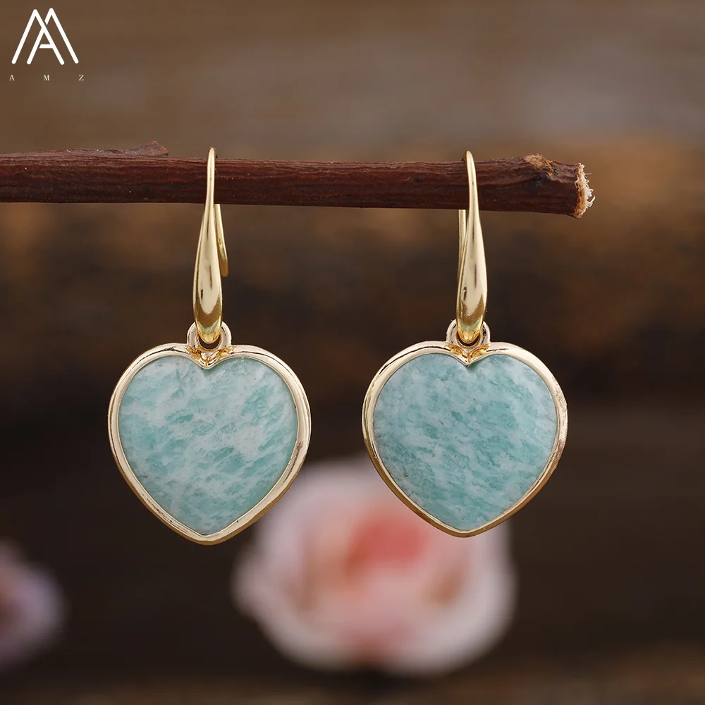 Fashion Women Heart Stone Earring Jewelry Roses Quartz Amazonite Black Agates Beads Dangle Hook Earrings Birthday Jewelry
Fashion Women Heart Stone Earring Jewelry Roses Quartz Amazonite Black Agates Beads Dangle Hook Earrings Birthday Jewelry