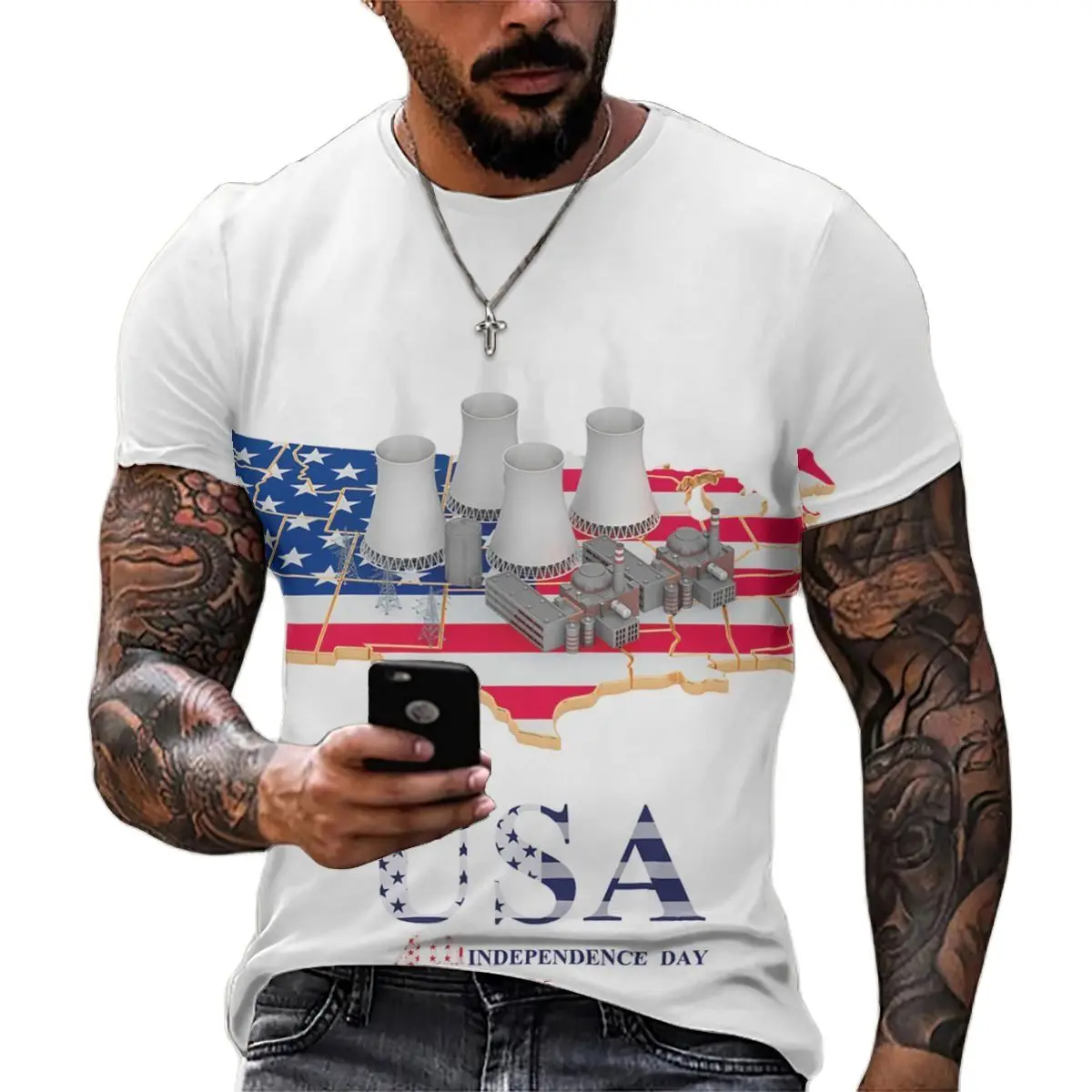 Summer Fashion Men's Street Trend 3D Printing American Flag Eagle Pattern USA T-shirts Personality Versatile Loose Oversized Top
Summer Fashion Men's Street Trend 3D Printing American Flag Eagle Pattern USA T-shirts Personality Versatile Loose Oversized Top