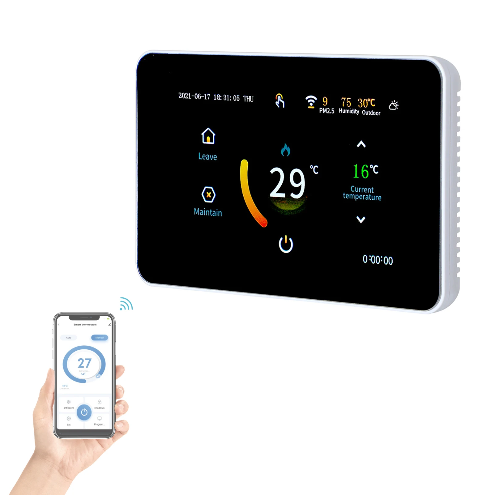 85-275V WiFi Smart Thermostat APP Voice Remote Control Water Heating/Electric Floor Heating Programmable Temperature Controller
85-275V WiFi Smart Thermostat APP Voice Remote Control Water Heating/Electric Floor Heating Programmable Temperature Controller