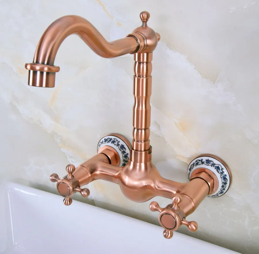 Antique Red Copper Basin Sink Faucet Double Handle 2 Hole Wall Mount Kitchen Bathroom Torneiras Vessel Hot Cold Water Mixer Tap
Antique Red Copper Basin Sink Faucet Double Handle 2 Hole Wall Mount Kitchen Bathroom Torneiras Vessel Hot Cold Water Mixer Tap