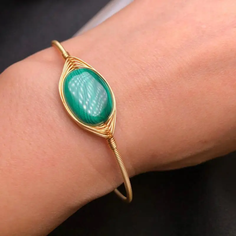 Natural Green Malachite Bangle Women Fashion Charms Jewellery Gemstone Bangles For Girlfriend Mom Gifts Malachites Bracelets
Natural Green Malachite Bangle Women Fashion Charms Jewellery Gemstone Bangles For Girlfriend Mom Gifts Malachites Bracelets