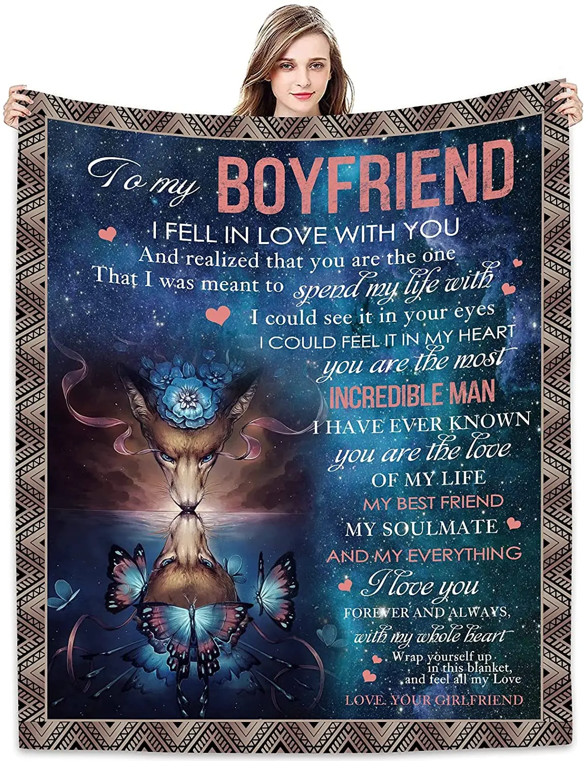 Joyloce to My Boyfriend from Girlfriend Blanket Birthday Gift - Ultra Soft Micro Fleece Throw Blankets 60"x50", Warm Gifts
Joyloce to My Boyfriend from Girlfriend Blanket Birthday Gift - Ultra Soft Micro Fleece Throw Blankets 60"x50", Warm Gifts