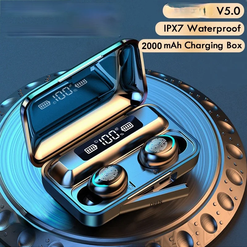 TWS Bluetooth 5.0 Earphones 2200mAh Charging Box Wireless Headphone 9D Stereo Sports Waterproof Earbuds Headsets With Microphone
TWS Bluetooth 5.0 Earphones 2200mAh Charging Box Wireless Headphone 9D Stereo Sports Waterproof Earbuds Headsets With Microphone