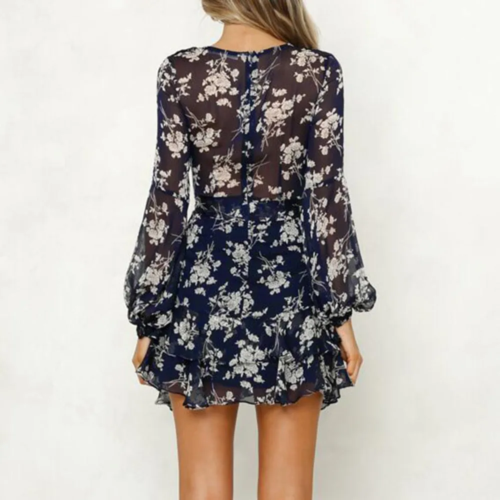 Casual Dress Womens Floral Leaf Printed Sashes Sexy V-Neck Beach Long Sleeve Ladies Summer Autumn Mini Dress Wholesale
Casual Dress Womens Floral Leaf Printed Sashes Sexy V-Neck Beach Long Sleeve Ladies Summer Autumn Mini Dress Wholesale