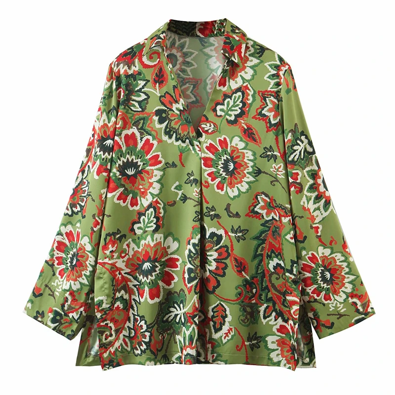 ZXQJ Vintage Women Green Floral Print Shirt 2021 Autumn Fashion Lady Satin Turn Down Collar Blouse Female Long Sleeve Shirt
ZXQJ Vintage Women Green Floral Print Shirt 2021 Autumn Fashion Lady Satin Turn Down Collar Blouse Female Long Sleeve Shirt